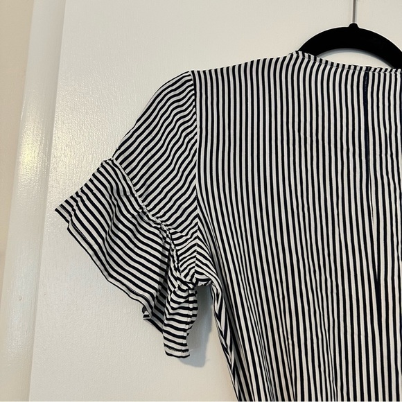 Lindy Bop Constance Navy Stripe Wrap Dress NEW - Picture 5 of 7